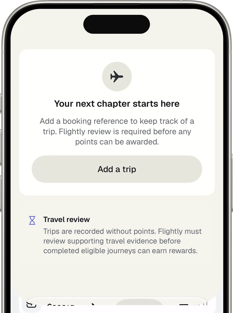 The travel review notice, in the app's own words